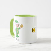 Modern Lucky Elf with Calligraphy & Monogram Tasse (Vorderseite Links)