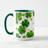 Modern Lucky Green Shamrock Gold Trimmed Tasse (Links)