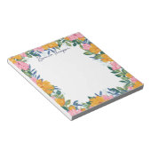 Modern Lush Pink & Yellow Floral Frame Notizblock (angewinkelt)