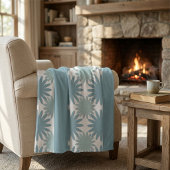 Modern, lustige Pastell-Jay-Blau und Grau Daisy Fl Fleecedecke