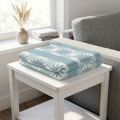 Modern, lustige Pastell-Jay-Blau und Grau Daisy Fl Fleecedecke