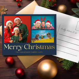 Modern Lux Frohe Weihnachts Gold Foil Folien Feiertagspostkarte