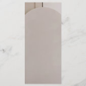 Modern Luxe Arch Wedding Menu | Neutral Beige  Menükarte (Rückseite)
