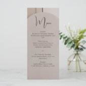 Modern Luxe Arch Wedding Menu | Neutral Beige  Menükarte (Stehend Vorderseite)