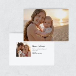 Modern Luxe Foil Photo Happy Holidays Card Folien Feiertagskarte