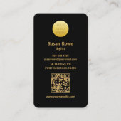 Modern Luxe Glam Leopard Pattern Black QR Code Visitenkarte (Vorderseite)