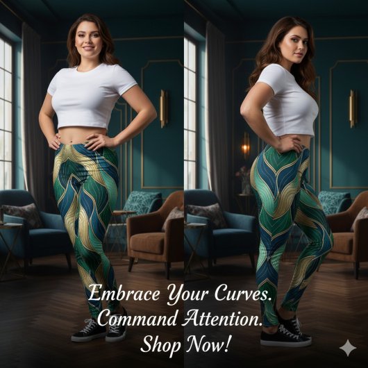 Modern Luxe Gradient Waves Leggings