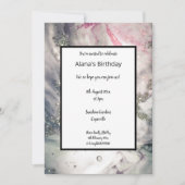 MODERN LUXE LILAC MARBLE GEBURTSTAG EINLADUNG (Vorderseite)