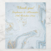 MODERN LUXE MARBLE BLUE GRAU WEINETIKETT (Einzelnes Label)
