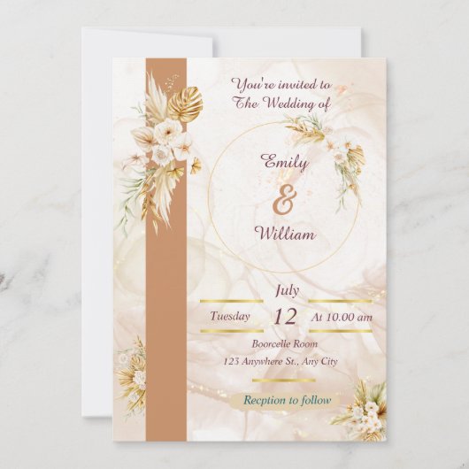 Modern Luxe Wedding Invitation Einladung (Vorderseite)