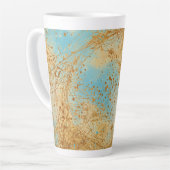 Modern, Luxury Abstract Gold Turquoise Pattern Milchtasse (Linke Ecke)