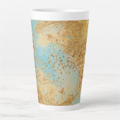 Modern, Luxury Abstract Gold Turquoise Pattern Milchtasse (Vorderseite)