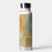 Modern, Luxury Abstract Gold Turquoise Pattern Trinkflasche (rechts)