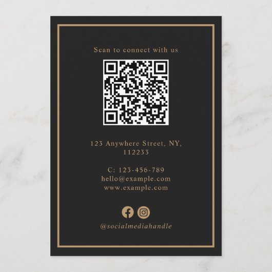 Modern Luxury Black Golden Paw Pet Care Pricing Menükarte (Rückseite)