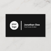 Modern Luxury Black & White Real Estate Agent Visitenkarte (Vorderseite)