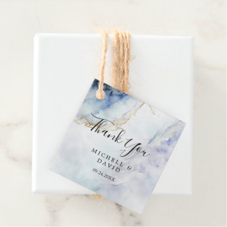 Modern Luxury Blue Marble Danke für Ihre Unterstüt Geschenkanhänger