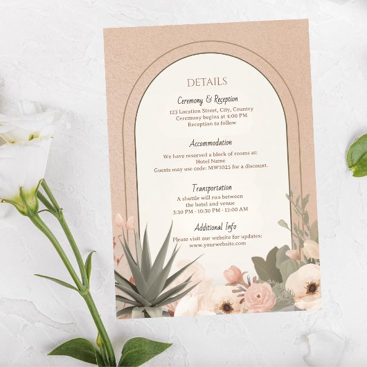 Modern Luxury Botanical Elegant Wedding Begleitkarte