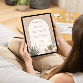 Modern Luxury Desert Flowers Wedding Einladung