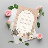 Modern Luxury Desert Flowers Wedding Einladung