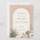 Modern Luxury Desert Flowers Wedding Save the Date (Vorderseite)
