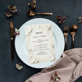 Modern Luxury Floral Wedding Menükarte