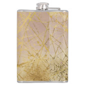 Modern, Luxury, Gold , Rose Gold, Abstract Pattern Flachmann (Rückseite)