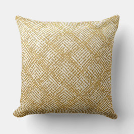 Modern, Luxury, Golden Grid Pattern Kissen
