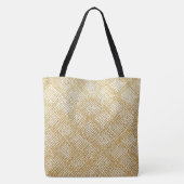 Modern, Luxury, Golden Grid Pattern Tasche (Rückseite)