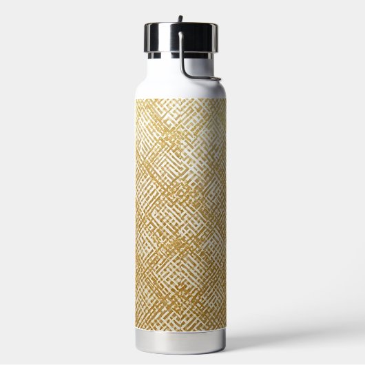 Modern, Luxury, Golden Grid Pattern Trinkflasche (Links)