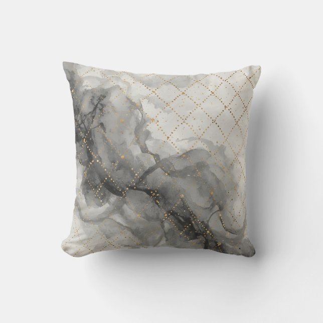 Modern,Luxury ,Grey Gold Abstract Kissen (Vorderseite)