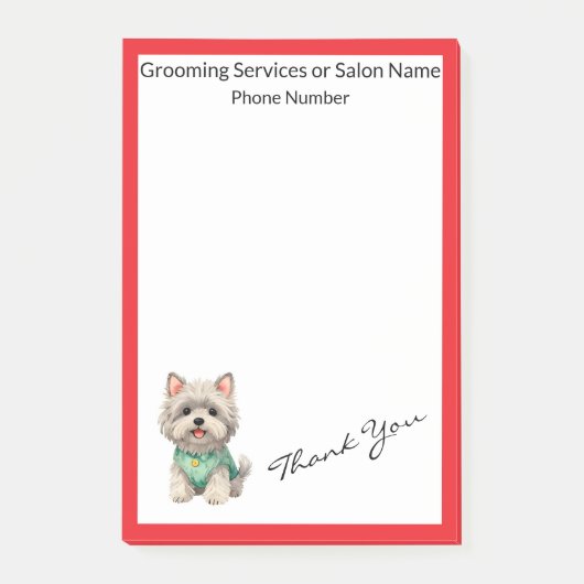 Modern Luxury Grooming Pet Personalized Collection Post-it Klebezettel (Vorderseite)