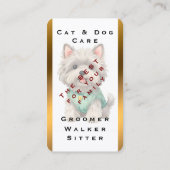 Modern Luxury Grooming Pet Personalized Collection Visitenkarte (Rückseite)