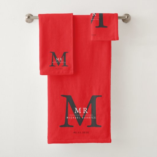 Modern Luxury Monogram Colour Match Badhandtuch Set (Insitu)