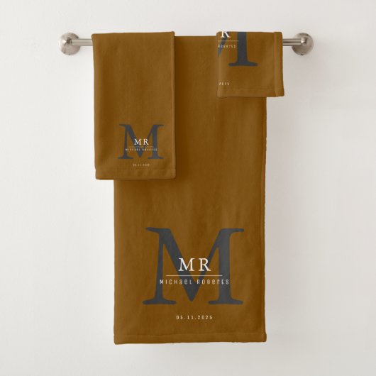 Modern Luxury Monogram Colour Match Badhandtuch Set (Insitu)
