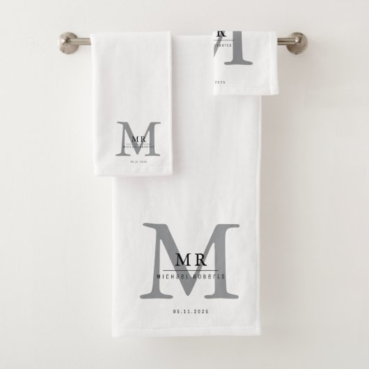 Modern Luxury Monogram Colour Match Badhandtuch Set (Insitu)