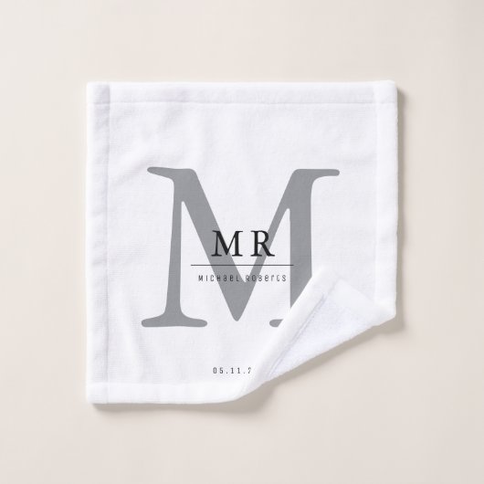 Modern Luxury Monogram Colour Match Badhandtuch Set (Waschlappen)