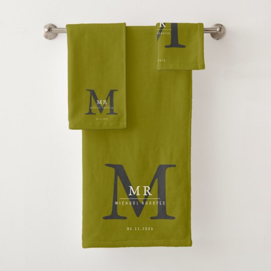Modern Luxury Monogram Colour Match Badhandtuch Set (Insitu)