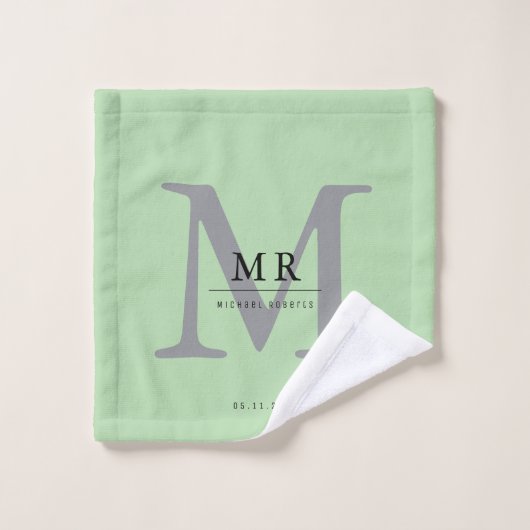 Modern Luxury Monogram Colour Match Badhandtuch Set (Waschlappen)