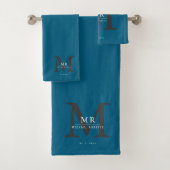 Modern Luxury Monogram Colour Match Badhandtuch Set (Insitu)