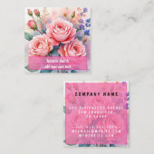 Modern Luxury Pink Roses Beautiful Collection Quadratische Visitenkarte (Vorne/Hinten)