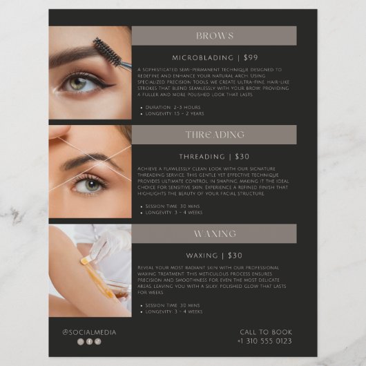 Modern Luxury Salon Makeup Pricing Flyer (Hinten)