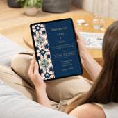 Modern Luxury Talavera Tile Wedding Einladung