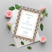 Modern Luxury Talavera Tile Wedding Einladung