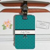 Modern Luxury Teal Monogram Summer Travel Gepäckanhänger