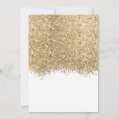 Modern Luxus Gold Weißer Glitzer Confetti Geburtst Einladung (Rückseite)