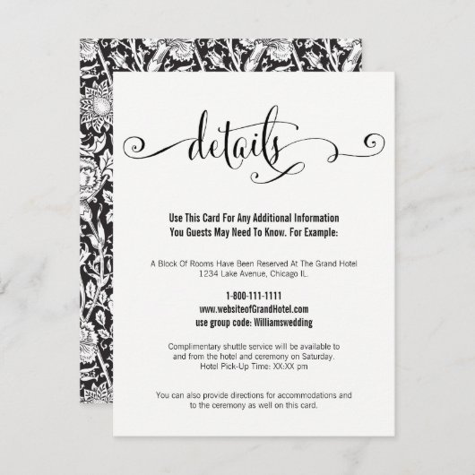 Modern machen wir Script Wedding Details Card Begleitkarte (Vorne/Hinten)