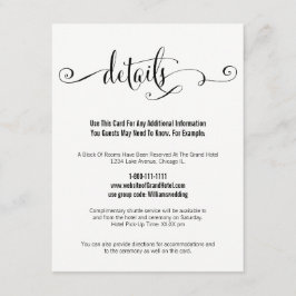 Modern machen wir Script Wedding Details Card Begleitkarte