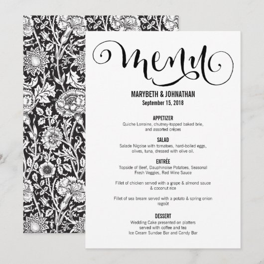 Modern machen wir Script Wedding Menu Card Menükarte (Vorne/Hinten)