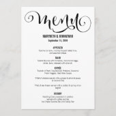 Modern machen wir Script Wedding Menu Card Menükarte (Vorderseite)