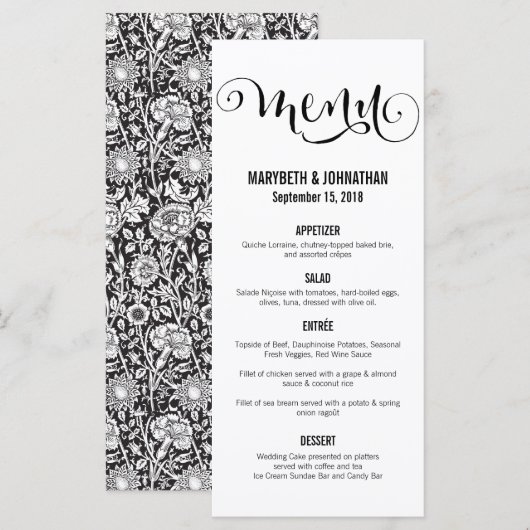 Modern machen wir Script Wedding Menu Card Menükarte (Vorne/Hinten)